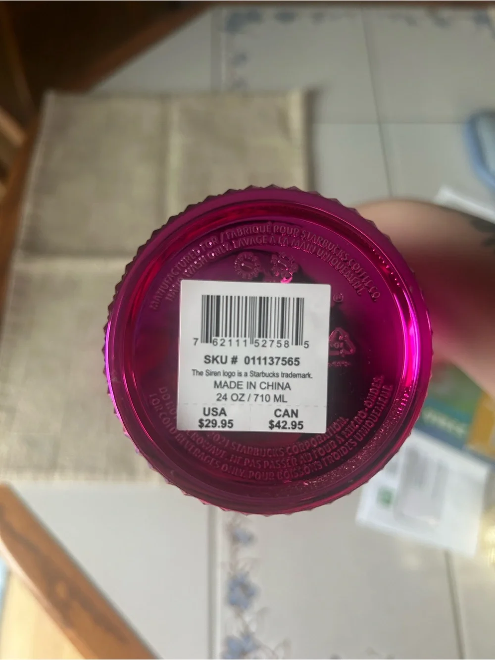 Starbucks Hot Pink Studded Tumbler with Straw